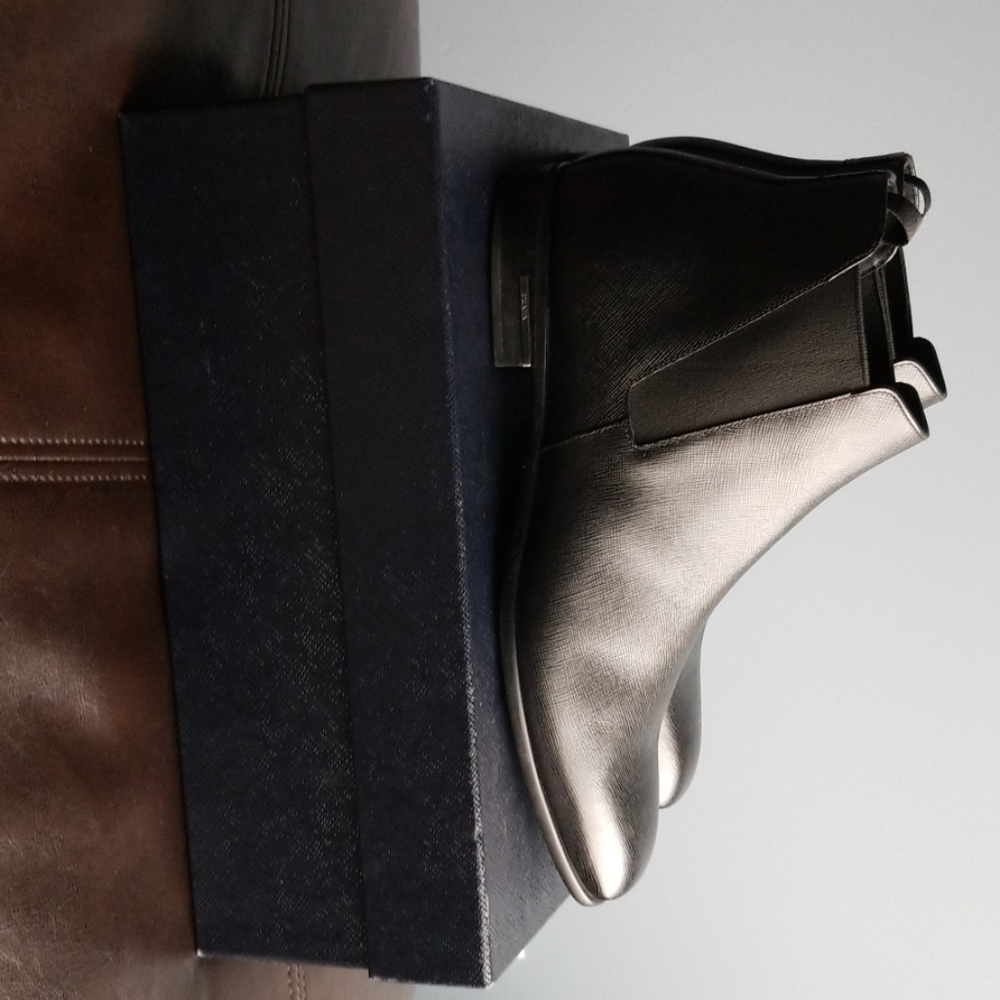Prada Mens Size 11M Saffiano Nero Boot